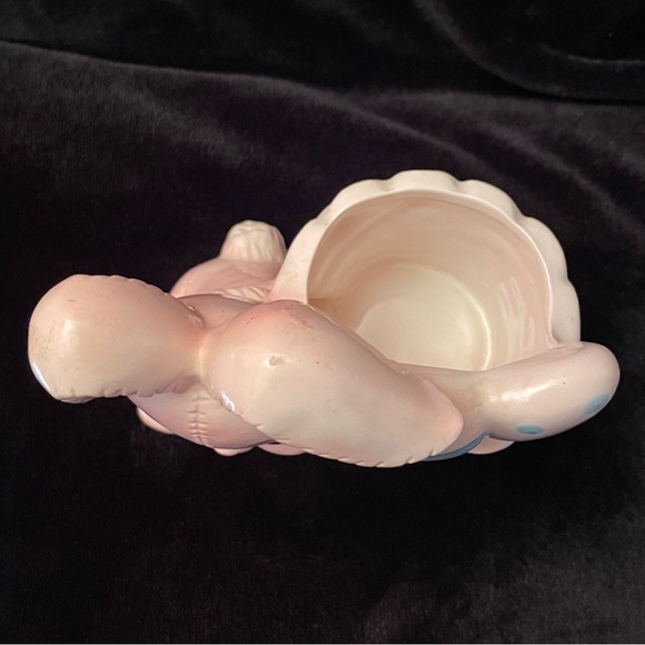 Vintage MCM Parma Anthropomorphic Bunny with Easter Basket Ceramic Planter - Picture 7 of 11